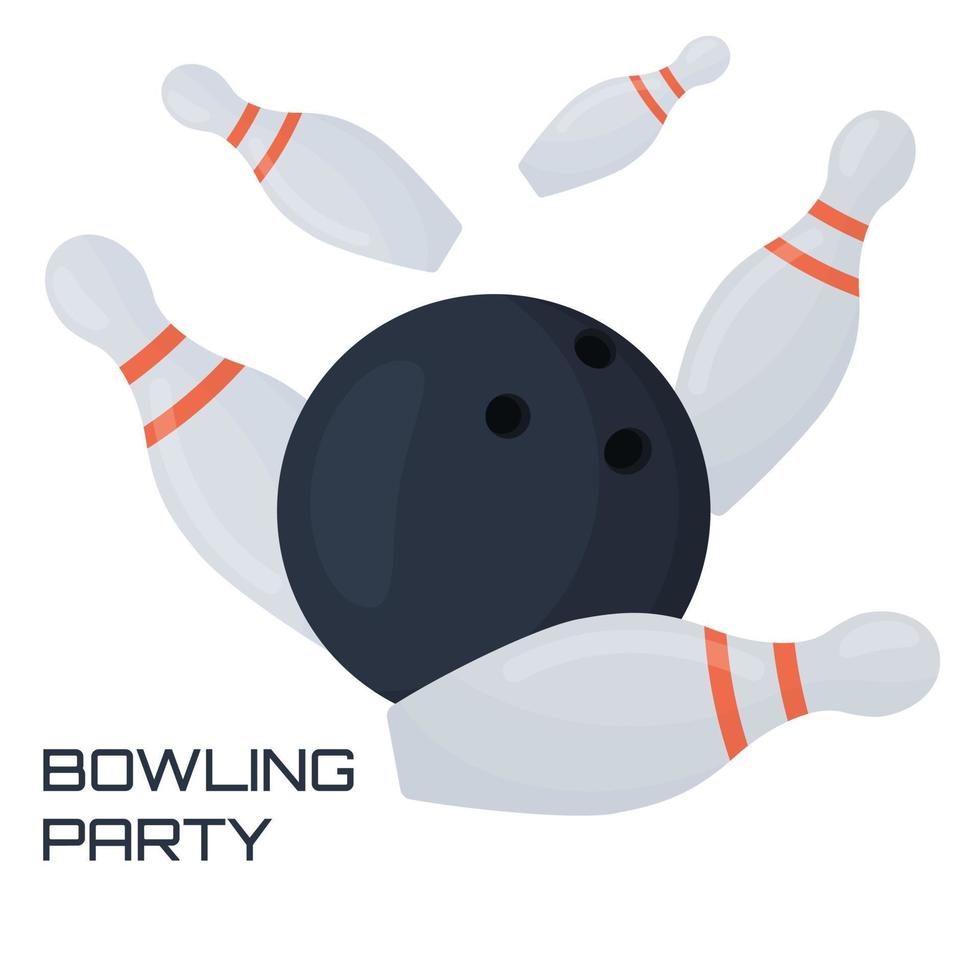 bowling party invitation vector