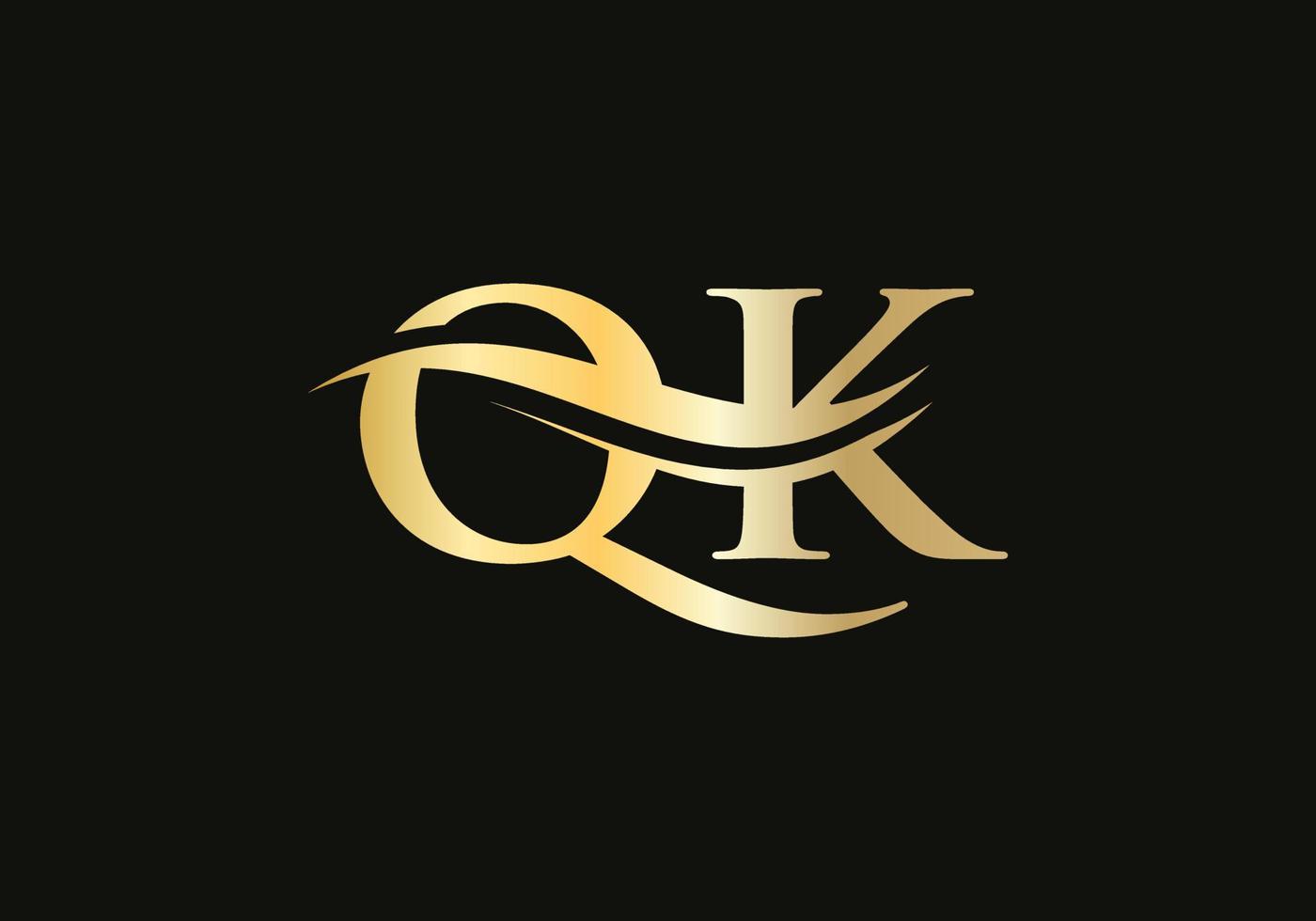 Modern QK Logo Design for business and company identity. Creative QK letter with luxury concept vector