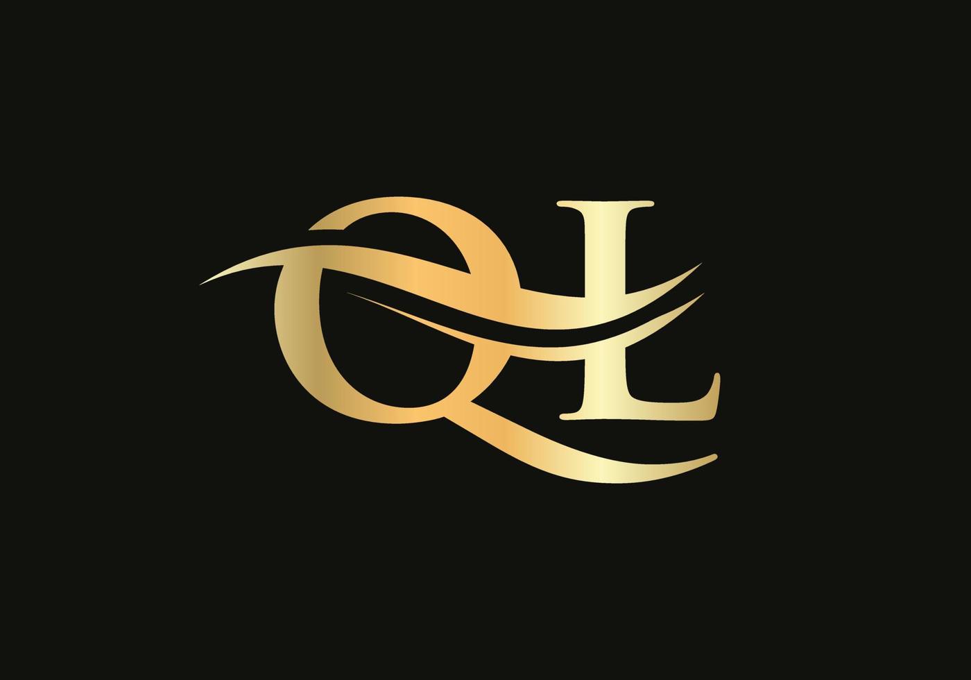 Creative QL letter with luxury concept. Modern QL Logo Design for business and company identity vector