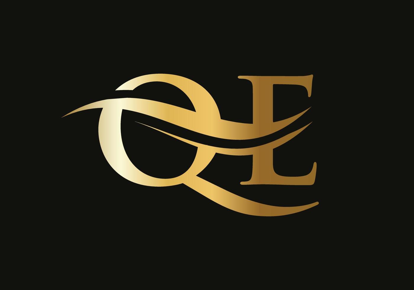 plantilla de vector de diseño de logotipo de empresa de letra qe inicial con una moda mínima y moderna. diseño de logotipo qe