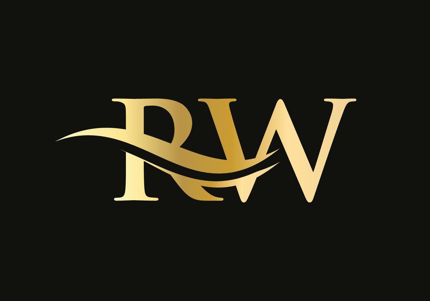 letra inicial rw logotipo vinculado para la identidad comercial y de la empresa. plantilla de vector de logotipo de letra rw moderna con moda moderna