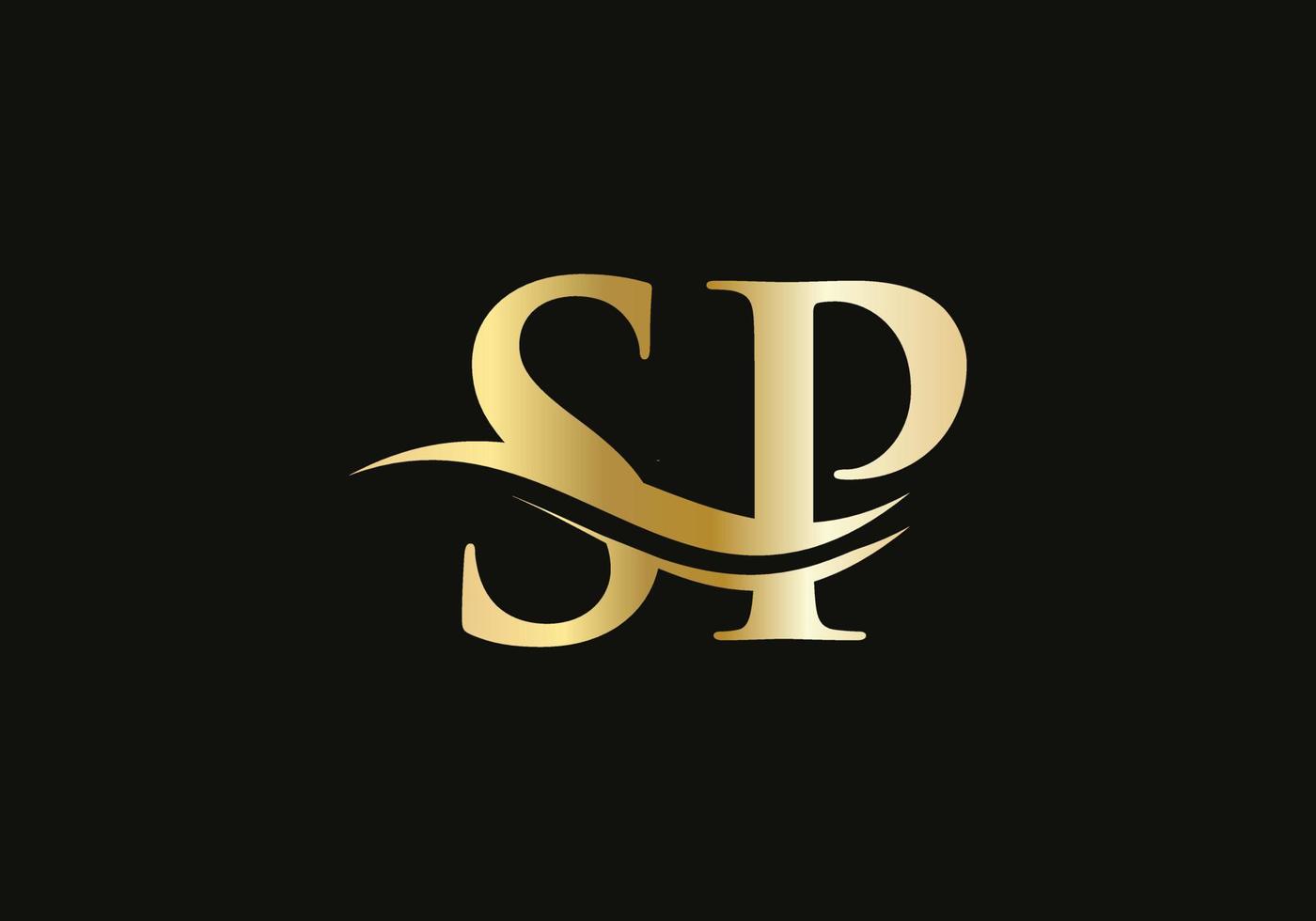 Elegant and stylish SP logo design for your company. SP letter logo. SP Logo for luxury branding. vector