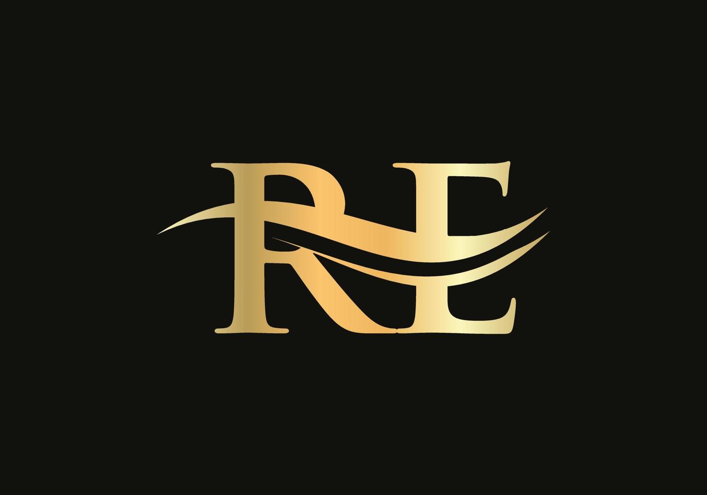 plantilla de vector de diseño de logotipo de empresa de letra re inicial con una moda mínima y moderna. re diseño de logotipo