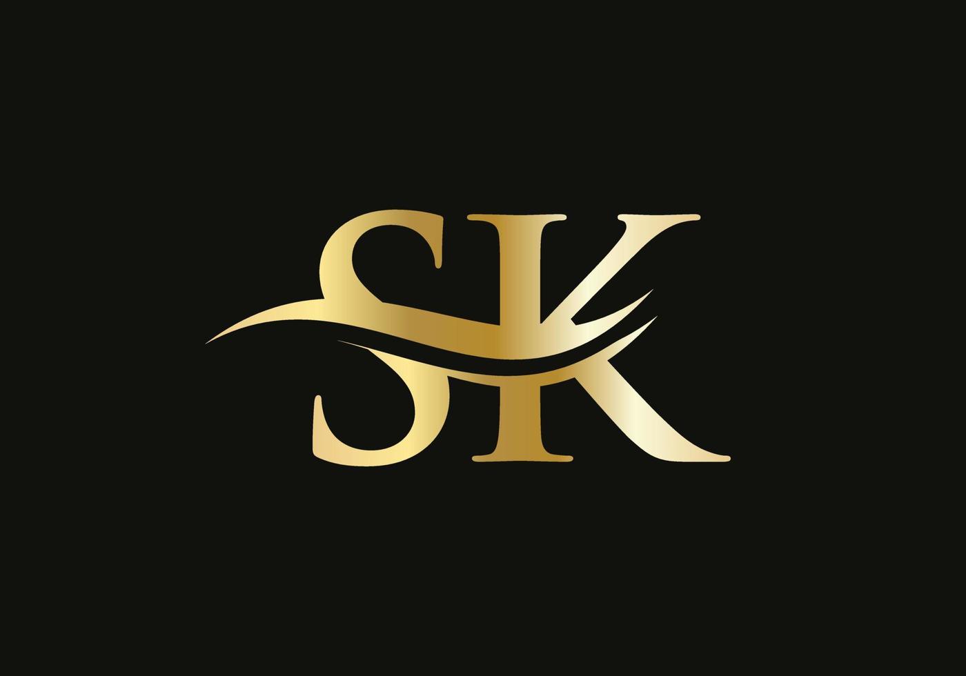 Modern SK Logo Design for business and company identity. Creative SK letter with luxury concept vector