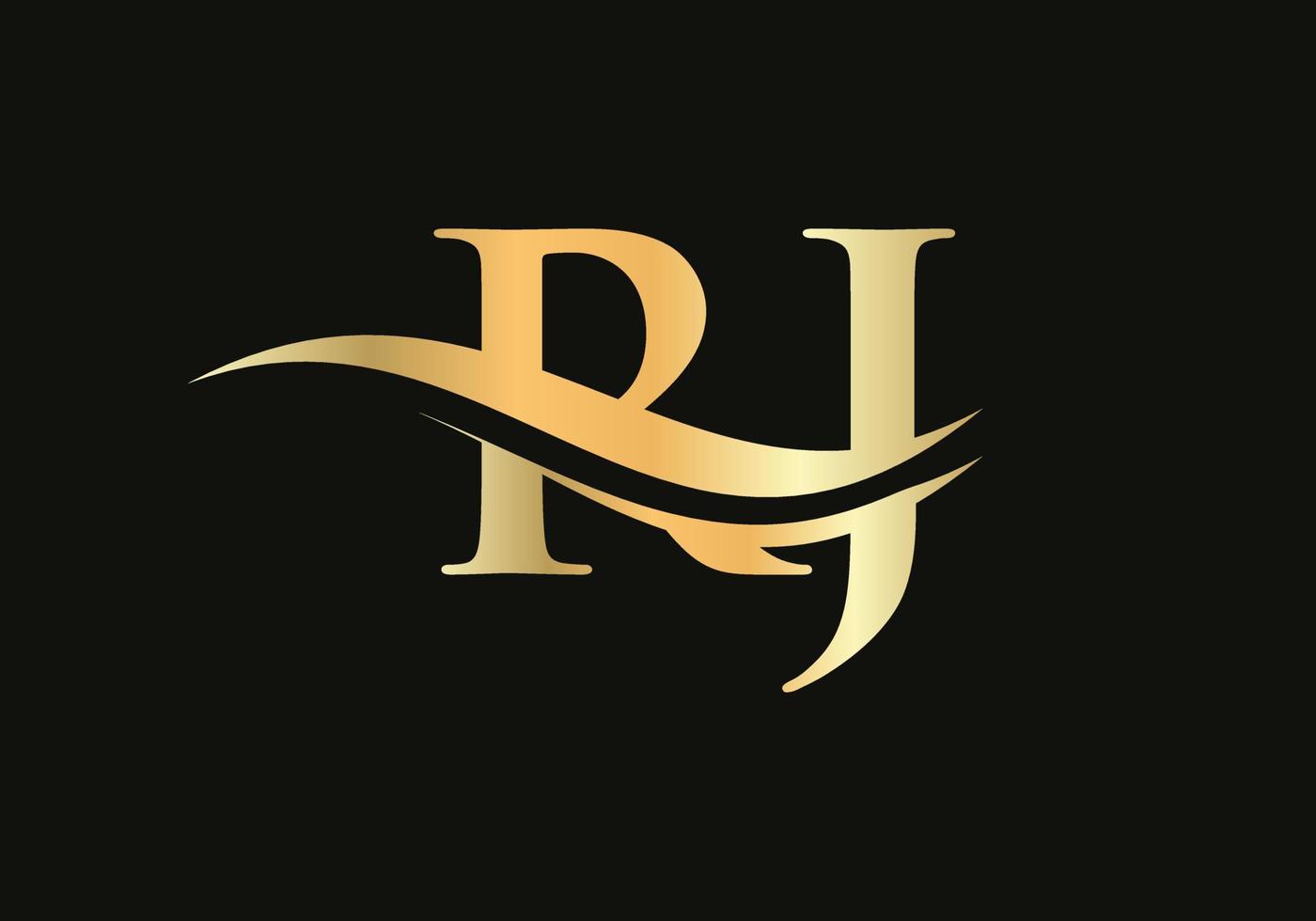 Letter RJ Logo Design for business and company identity. Creative RJ letter with luxury concept vector