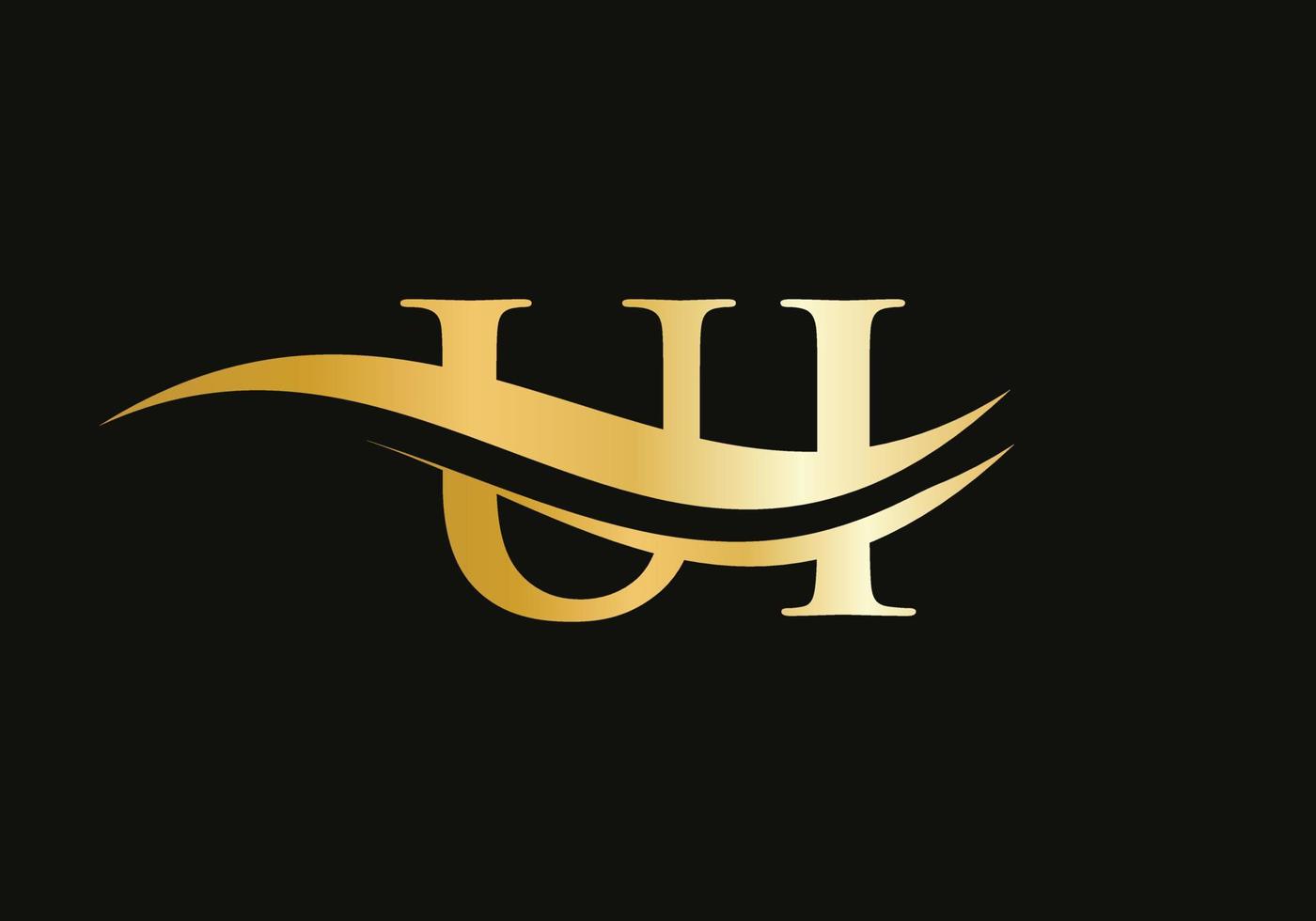 UI Logo Design for business and company identity. Creative UI letter with luxury concept vector