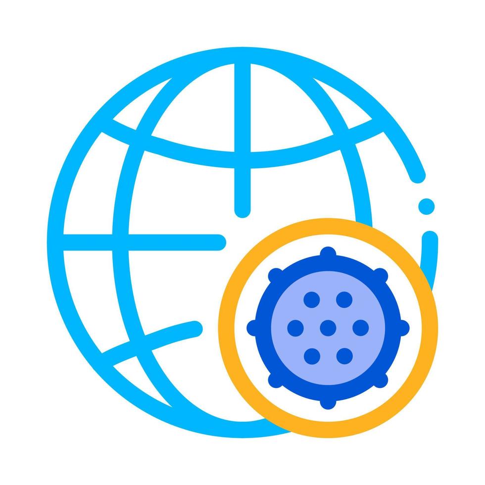 Microscopic Bacterium And Planet Vector Sign Icon