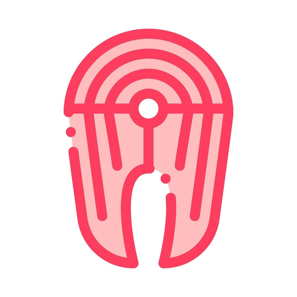 Healthy Food Piece Of Fish Vector Thin Line Icon