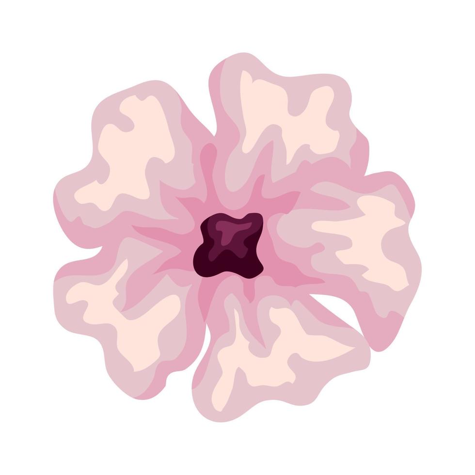 cute flower pink color, on white background vector