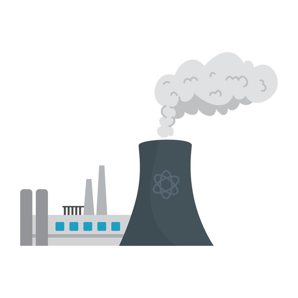 factory with chimney and smoke vector design