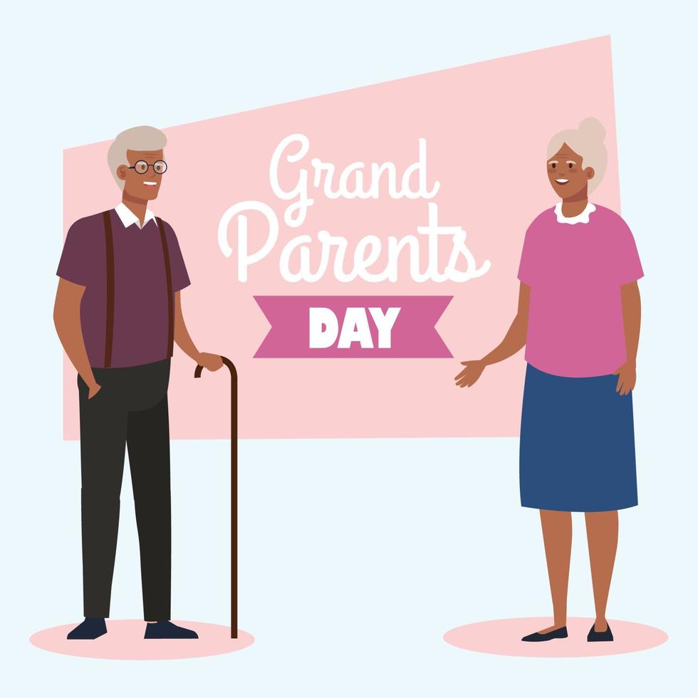 Grandmother and grandfather on grandparents day vector design