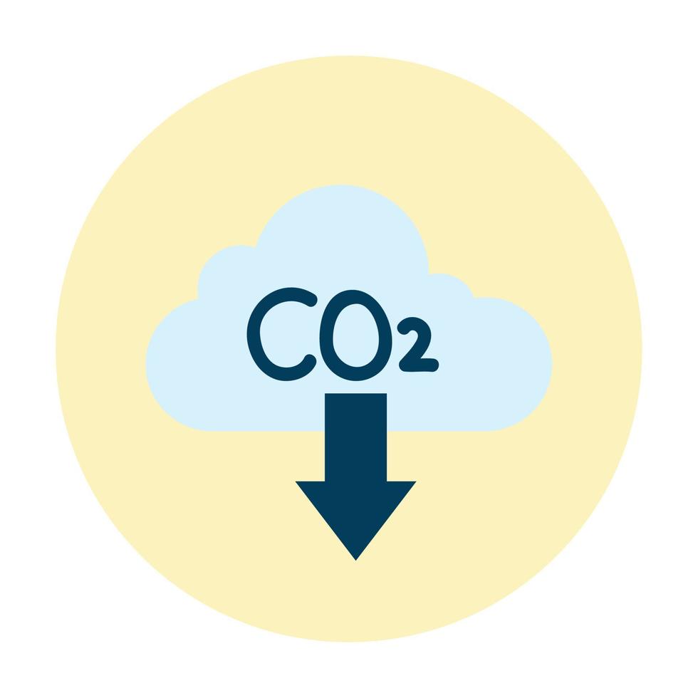 reducir el diseño del vector de nube de co2