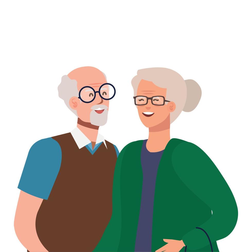 abuela y abuelo avatar diseño vectorial vector