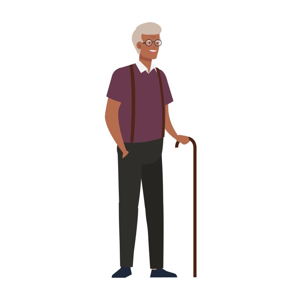 abuelo avatar anciano diseño vectorial vector