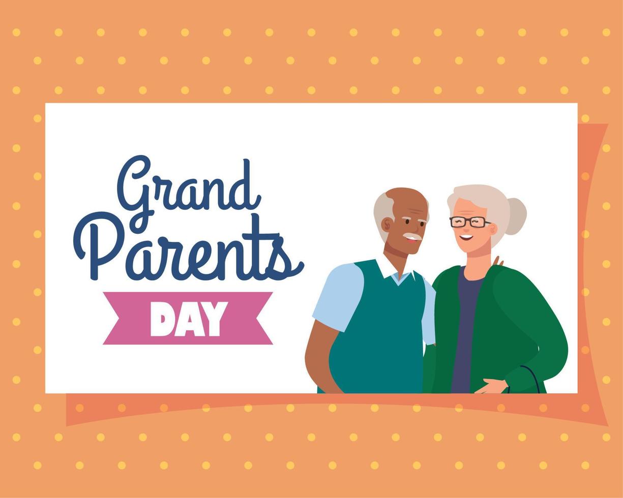 Grandmother and grandfather on grandparents day vector design