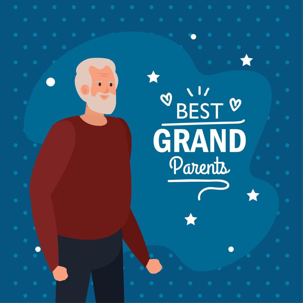 Grandfather on best grandparents vector design