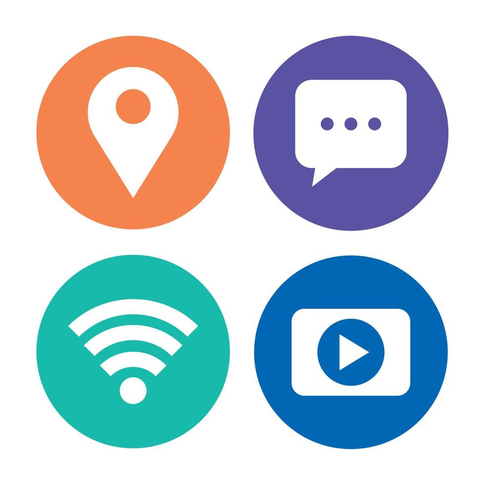 set icons of social media on white background vector