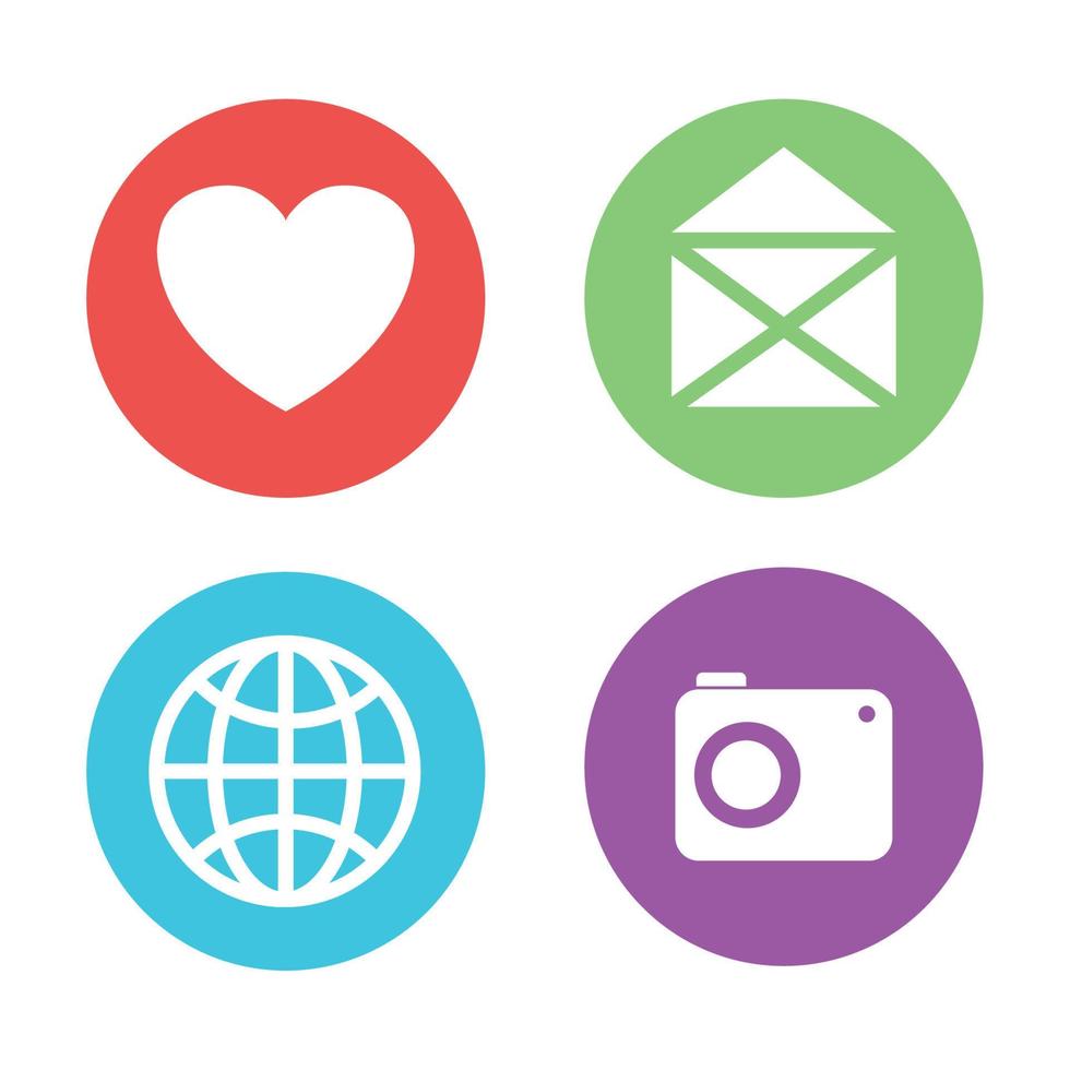 set icons of social media on white background vector