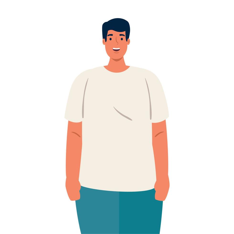 young man handsome with casual clothes on white background vector