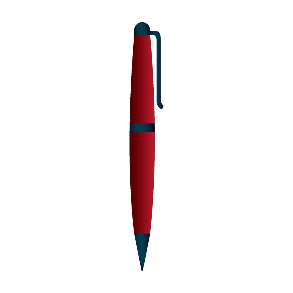 pen supply red color , on white background vector