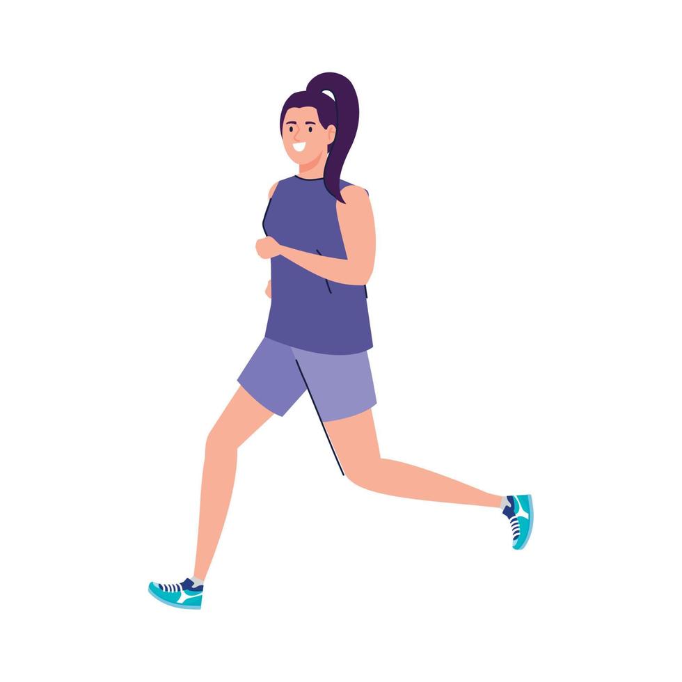 woman running on white background vector