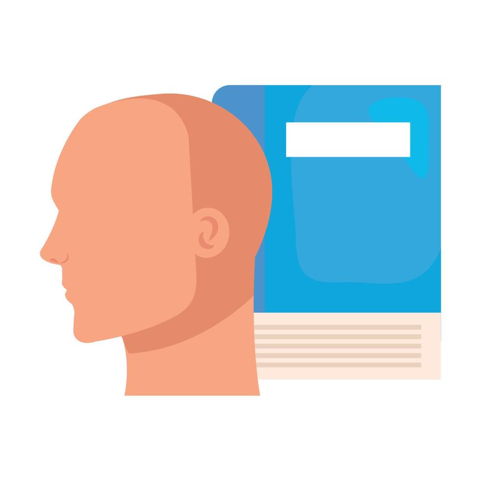 silhouette of head human profile, on white background vector