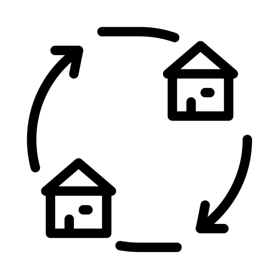 houses exchange icon vector outline illustration