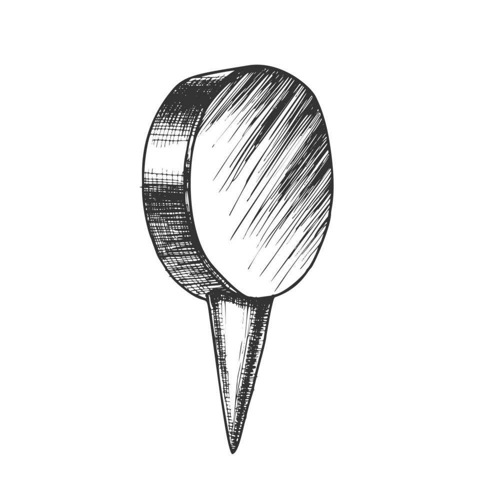 Stationery Thumbtack With Circle Flat Top Vector