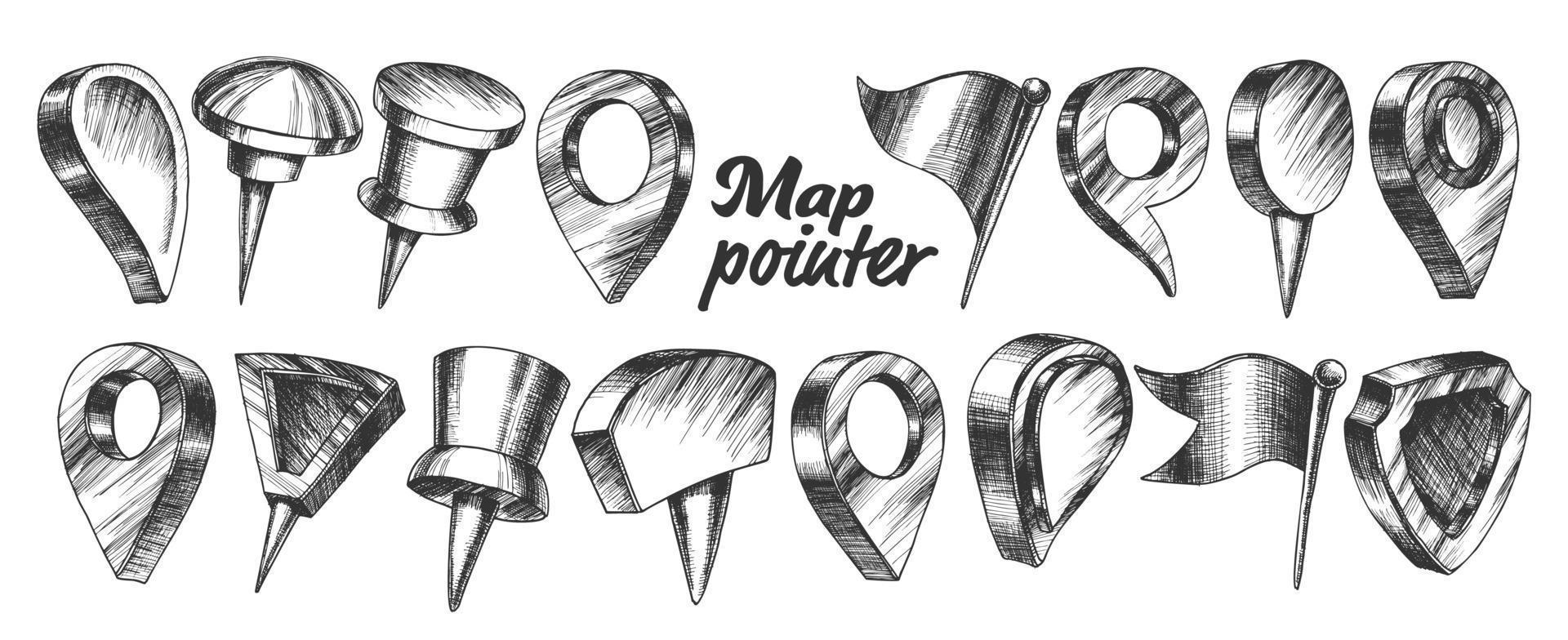 Collection Of Different Map Pointer Set Vector