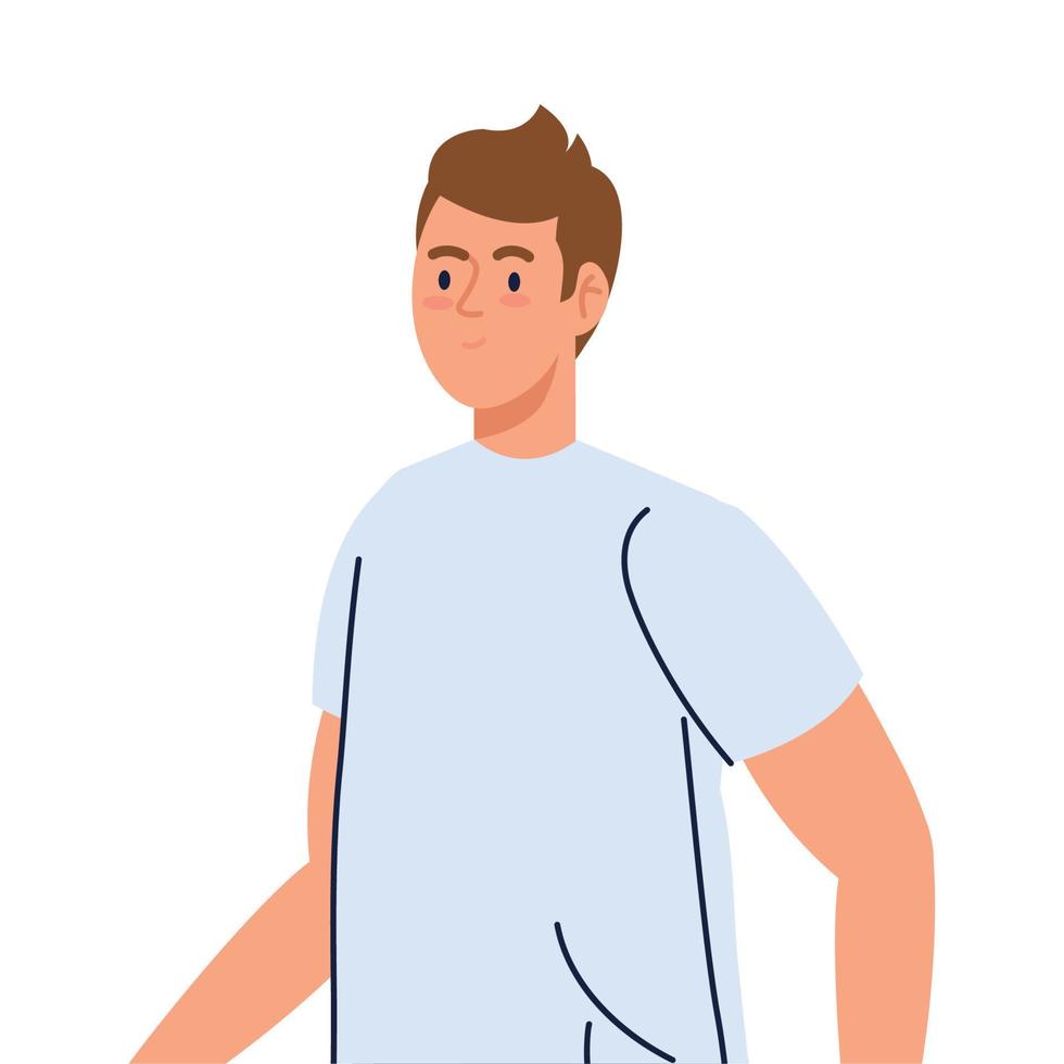 young man on white background vector