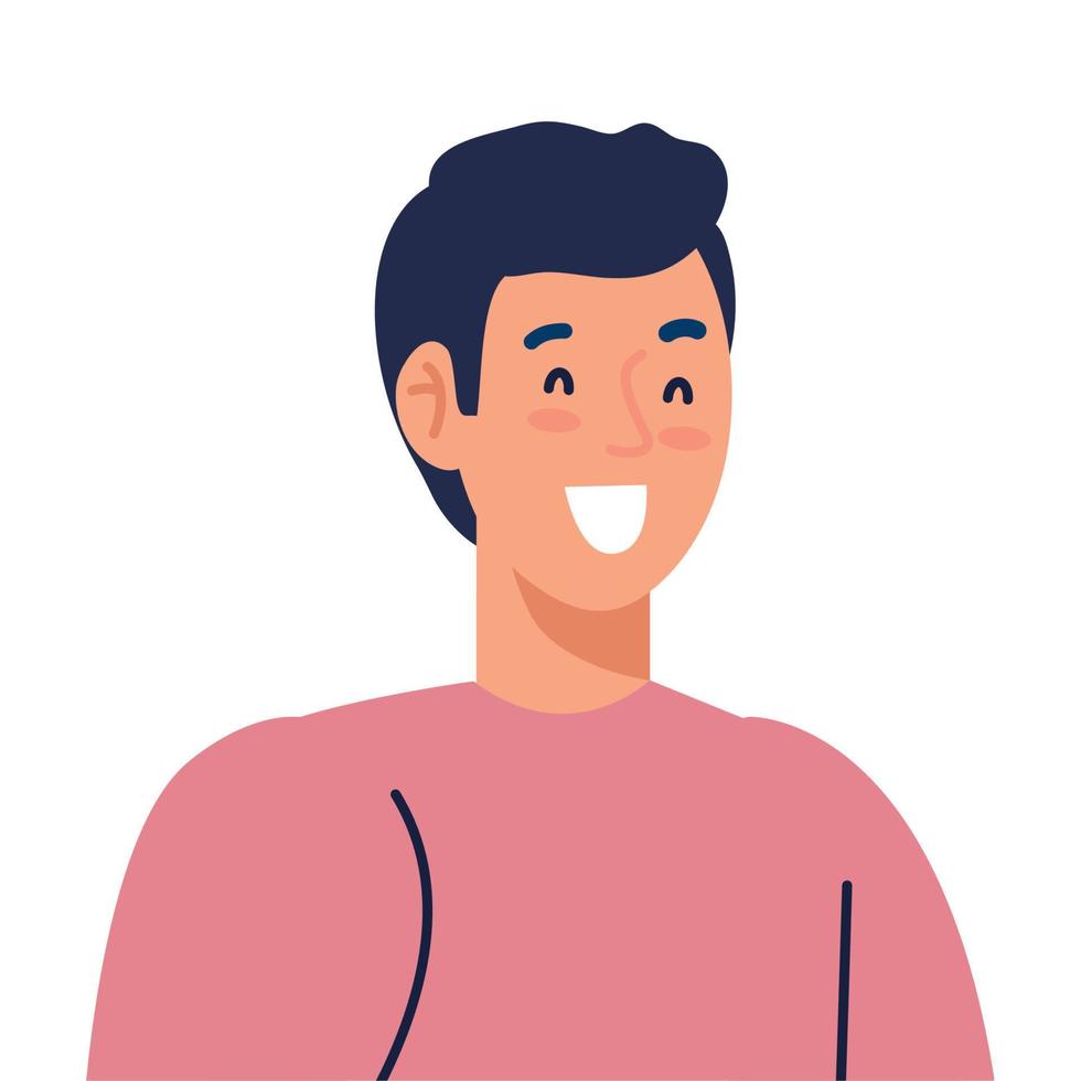 young man on white background vector