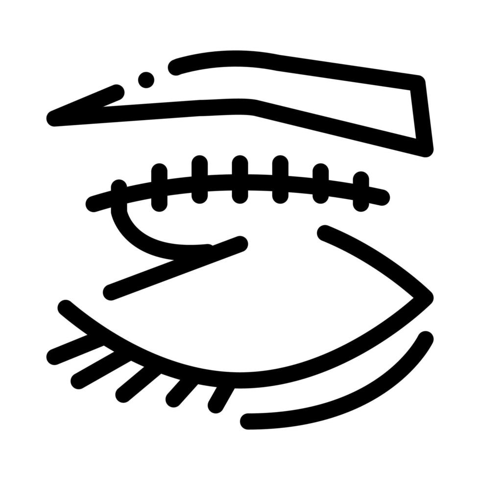 eyelid surgery stitching icon vector outline illustration
