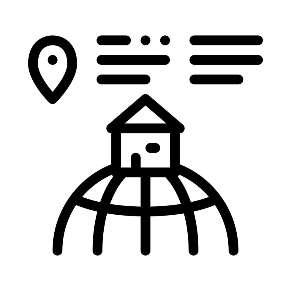 house location icon vector outline illustration