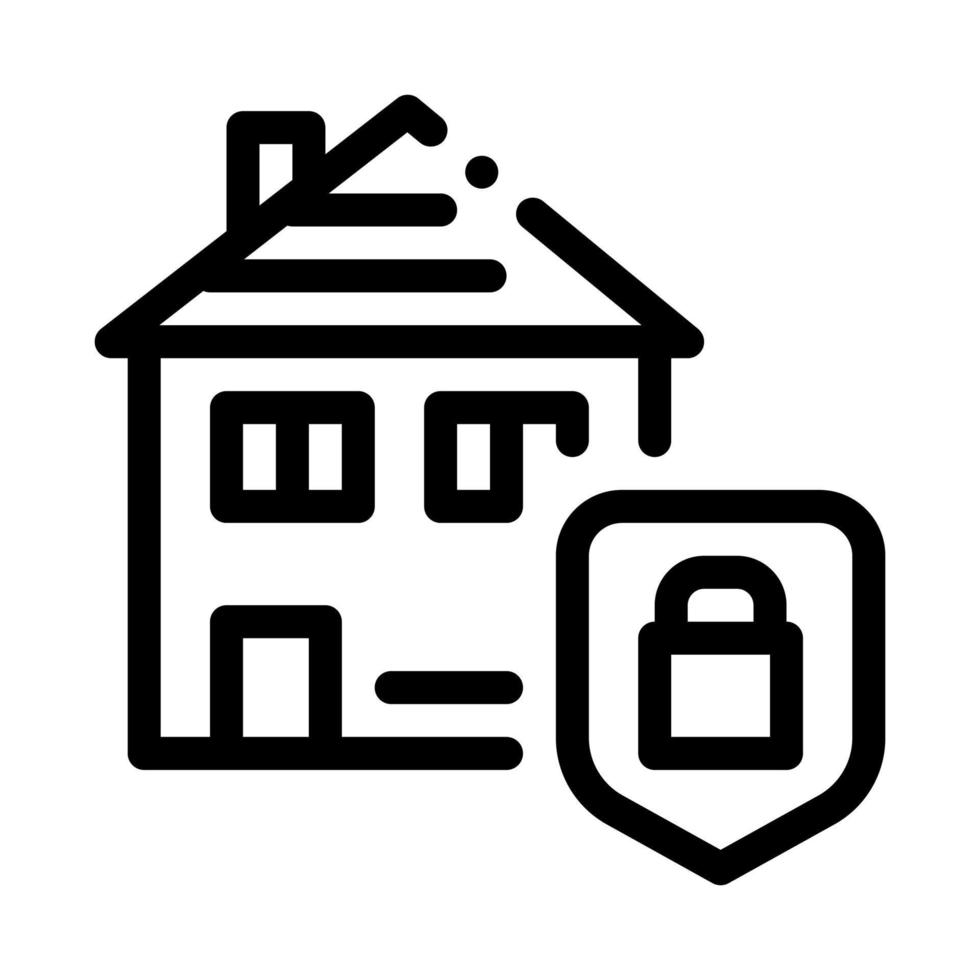 ilustración de contorno de vector de icono de protección de casa