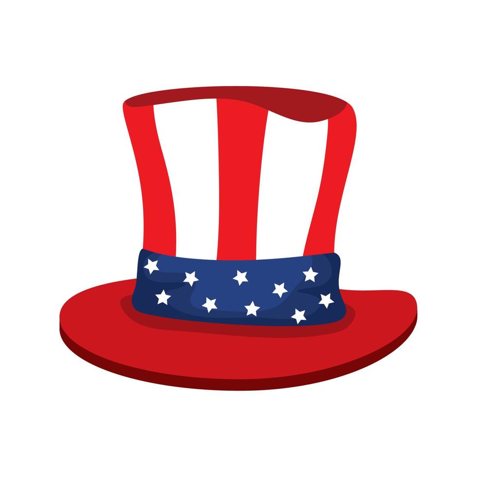 top hat traditional of usa on white background vector