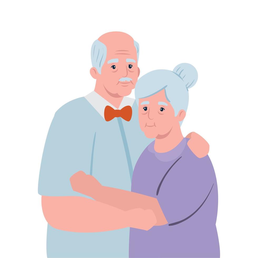 pareja de ancianos sonriendo, anciana y pareja de ancianos enamorados vector