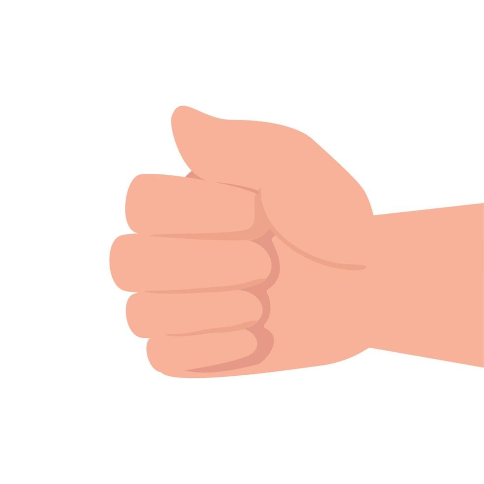 hand human fist on white background vector