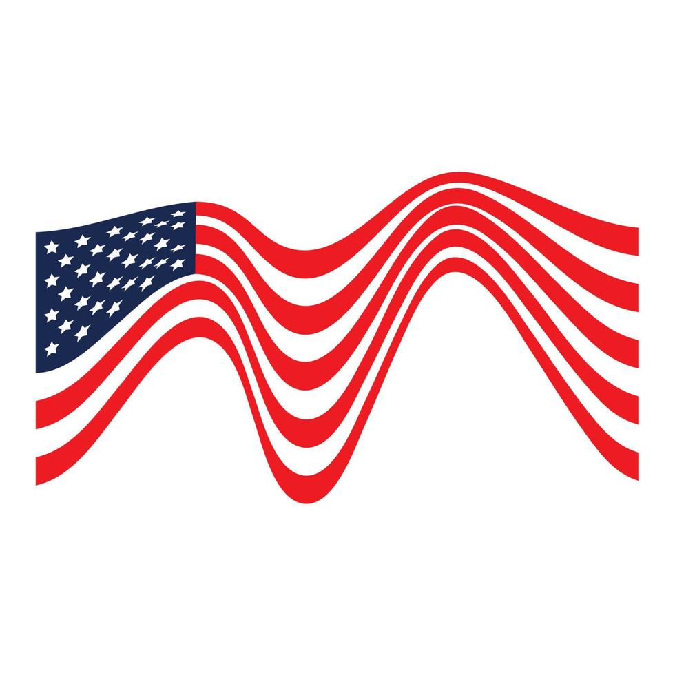 united states flag on white background vector