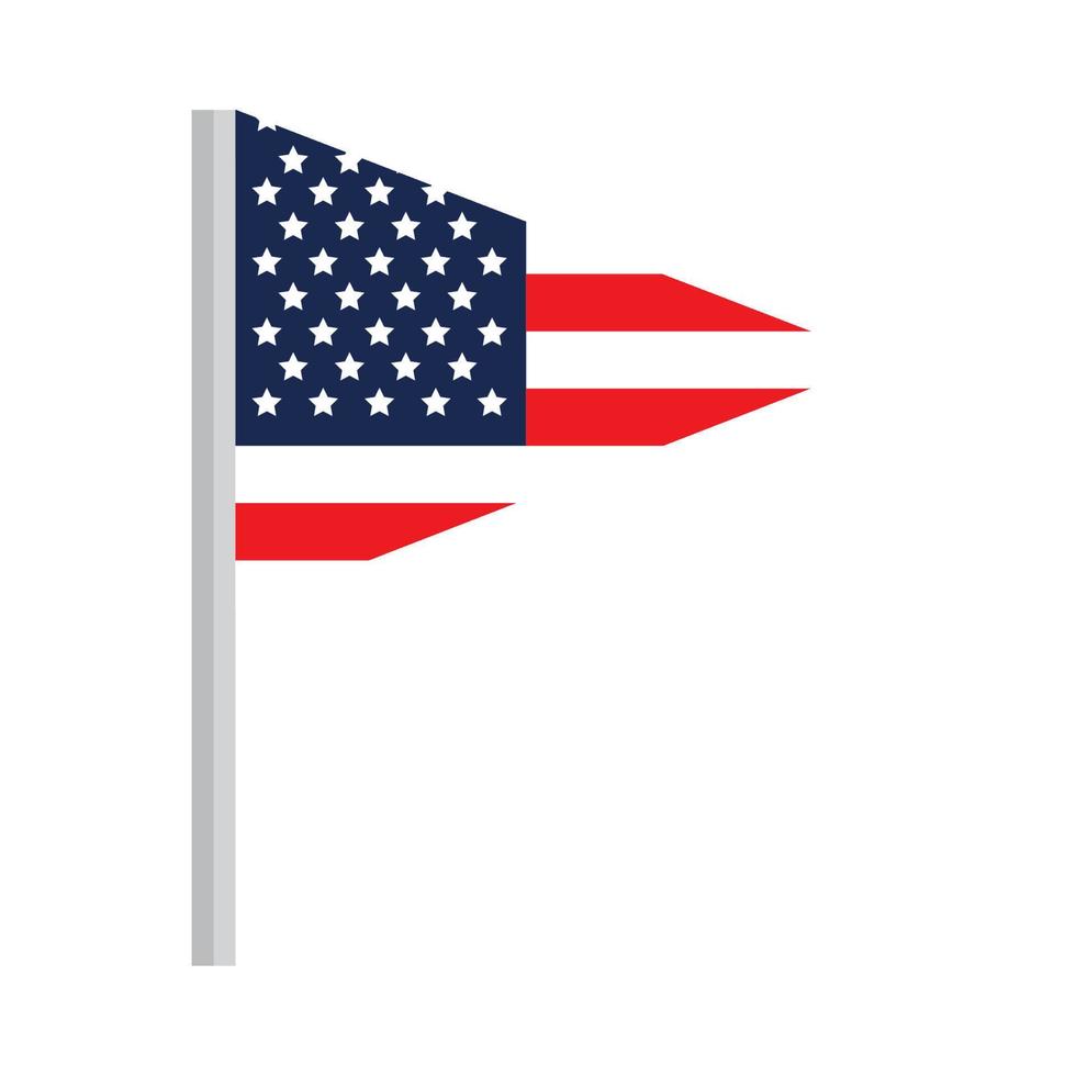 bandera de estados unidos sobre fondo blanco vector