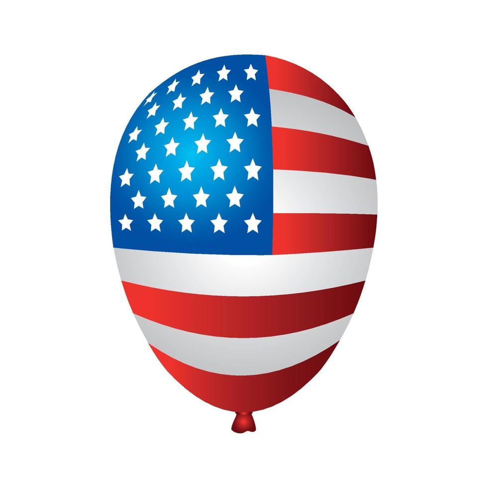 balloons helium with flag of usa, on white background vector