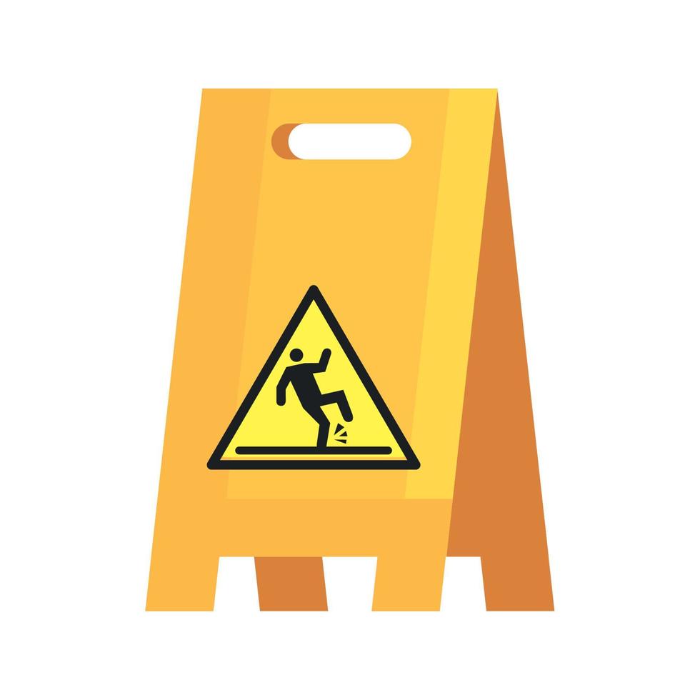 caution sign wet floor, on white background vector