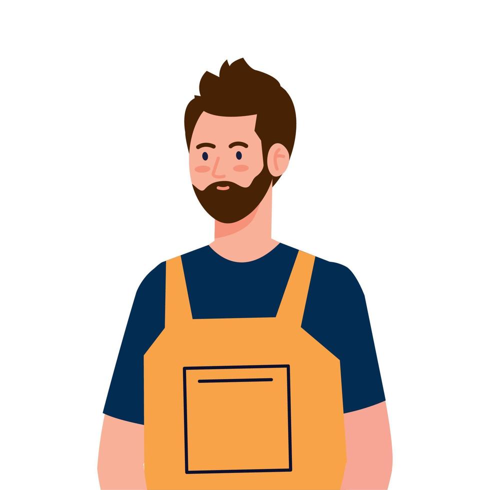 man worker of cleaning service, on white background vector