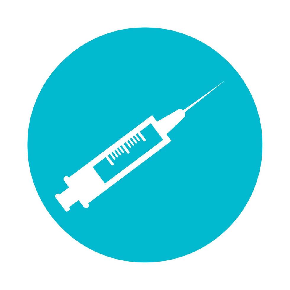 injection syringe in frame circular isolated icon vector