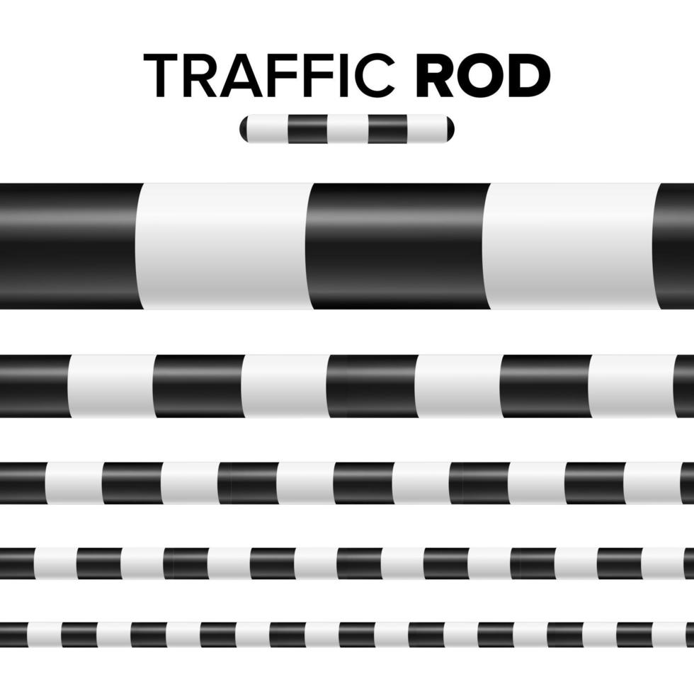 palo de la policía de tránsito, conjunto de bastones aislado sobre fondo blanco. sin fisuras horizontales. vector. vector