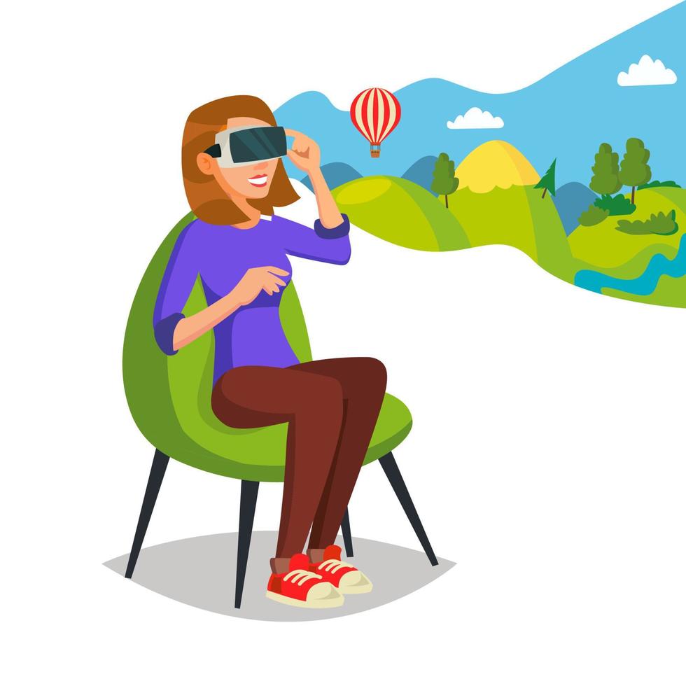 Virtual Reality Helmet, Glasses Vector. Innovation Play Device Glasses. Digital Entertainment Concept. Flat Cartoon Illustration vector