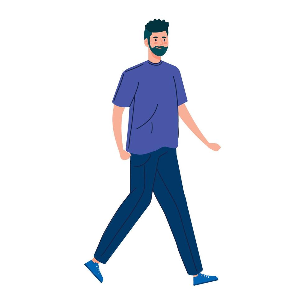 young man with coat isolated icon vector