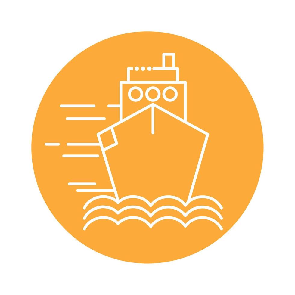 cargo ship transportation block line style icon vector