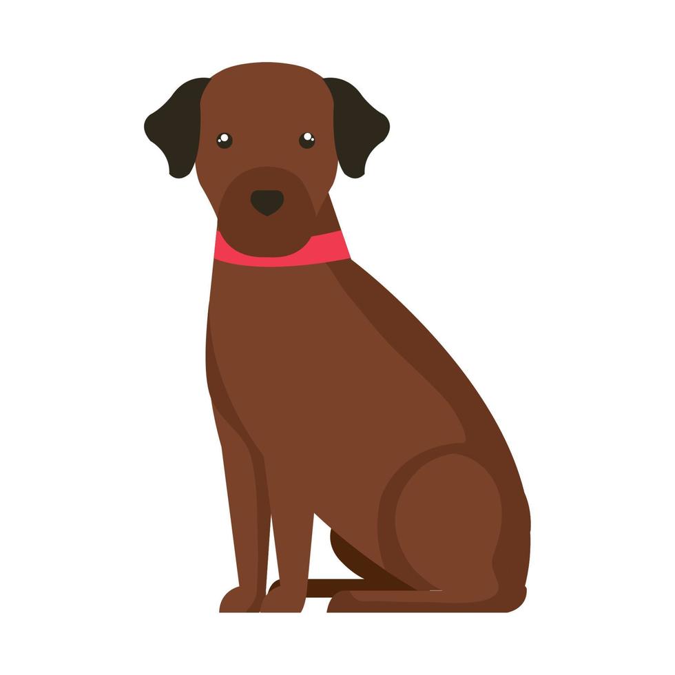 cute dog brown color isolated icon vector