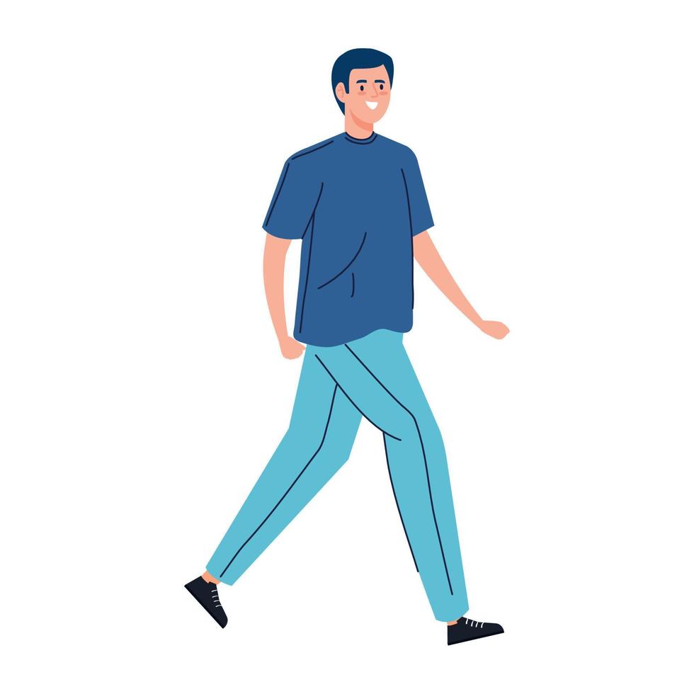 young man with coat isolated icon vector