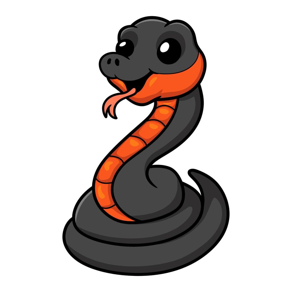 Cute copperbelly water snake cartoon vector